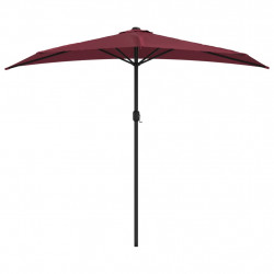 Półparasol balkonowy, aluminium, bordo, 270x144x222 cm