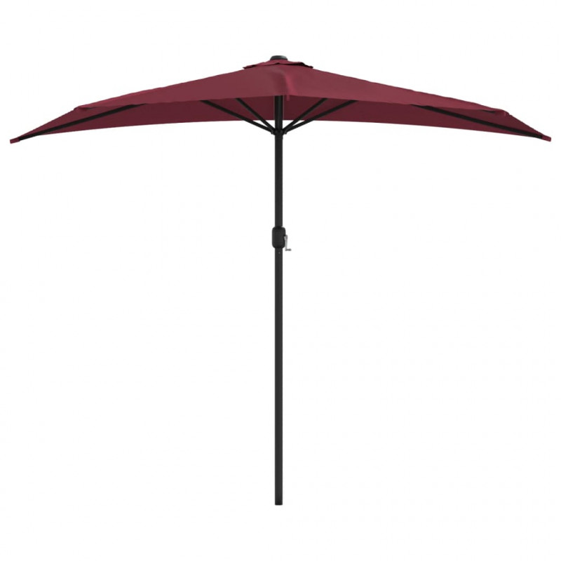 Półparasol balkonowy, aluminium, bordo, 270x144x222 cm
