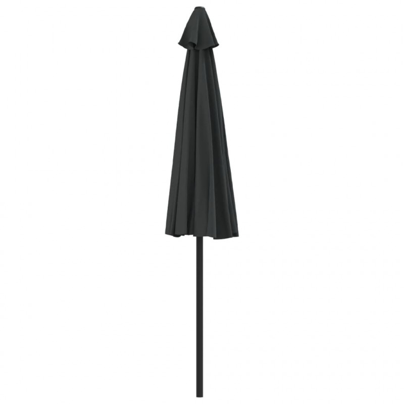 Półparasol balkonowy, aluminiowy słupek, czarny, 270x144x222 cm