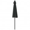 Półparasol balkonowy, aluminiowy słupek, czarny, 270x144x222 cm