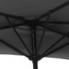 Półparasol balkonowy, aluminiowy słupek, czarny, 270x144x222 cm