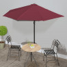 Półparasol balkonowy, aluminiowy słupek, bordo, 300x155x223 cm