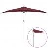 Półparasol balkonowy, aluminiowy słupek, bordo, 300x155x223 cm