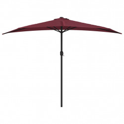Półparasol balkonowy, aluminiowy słupek, bordo, 300x155x223 cm