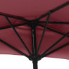 Półparasol balkonowy, aluminiowy słupek, bordo, 300x155x223 cm