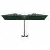 Podwójny parasol ogrodowy, stalowy słupek, zielony, 600x300 cm