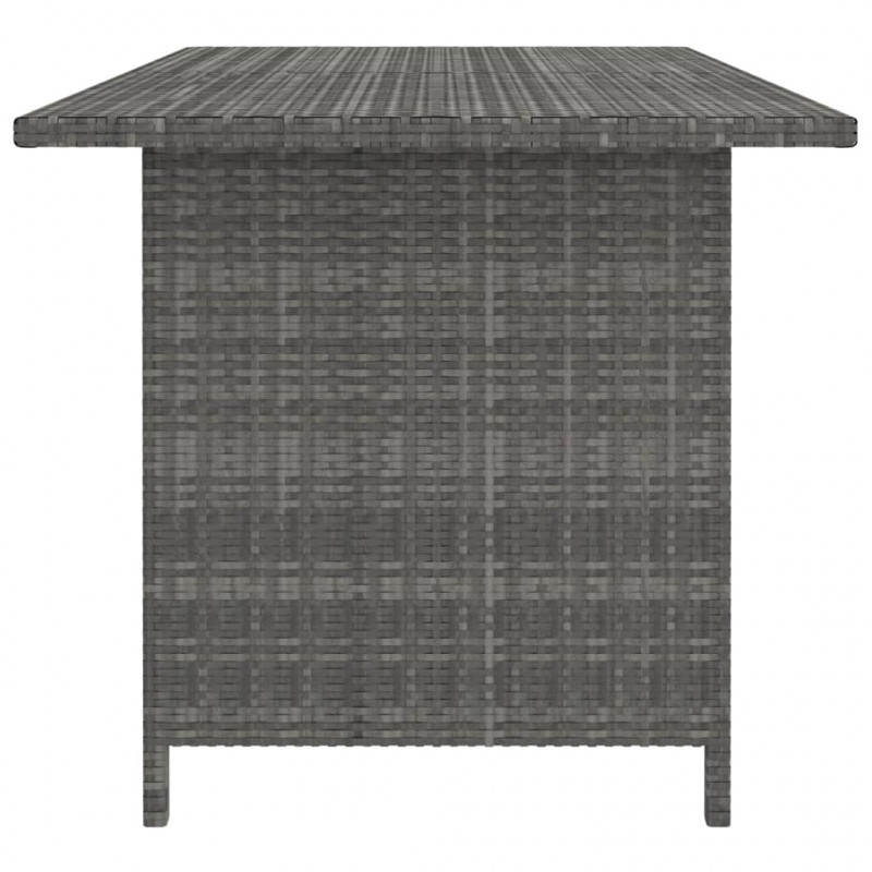 Stół ogrodowy, jadalniany, szary, 110x70x65 cm, rattan PE