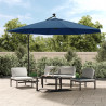 Parasol ogrodowy z LED, wiszący, niebieski, 350 cm