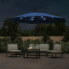 Parasol ogrodowy z LED, wiszący, niebieski, 350 cm