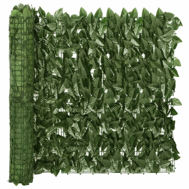 Parawan balkonowy, ciemnozielone liście, 300x75 cm