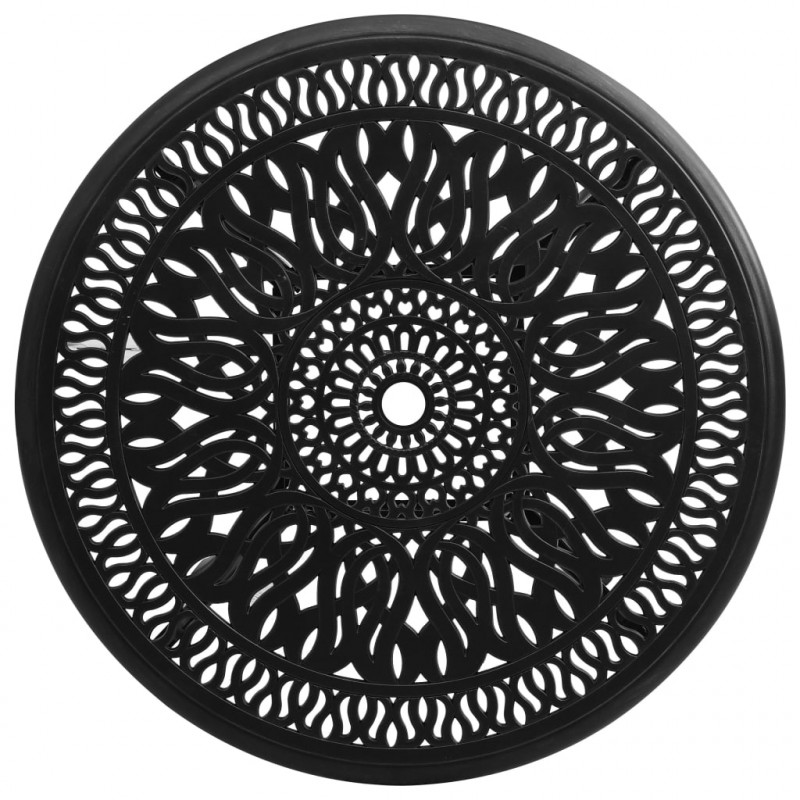 Stolik ogrodowy, czarny, 90x90x74 cm, odlewane aluminium