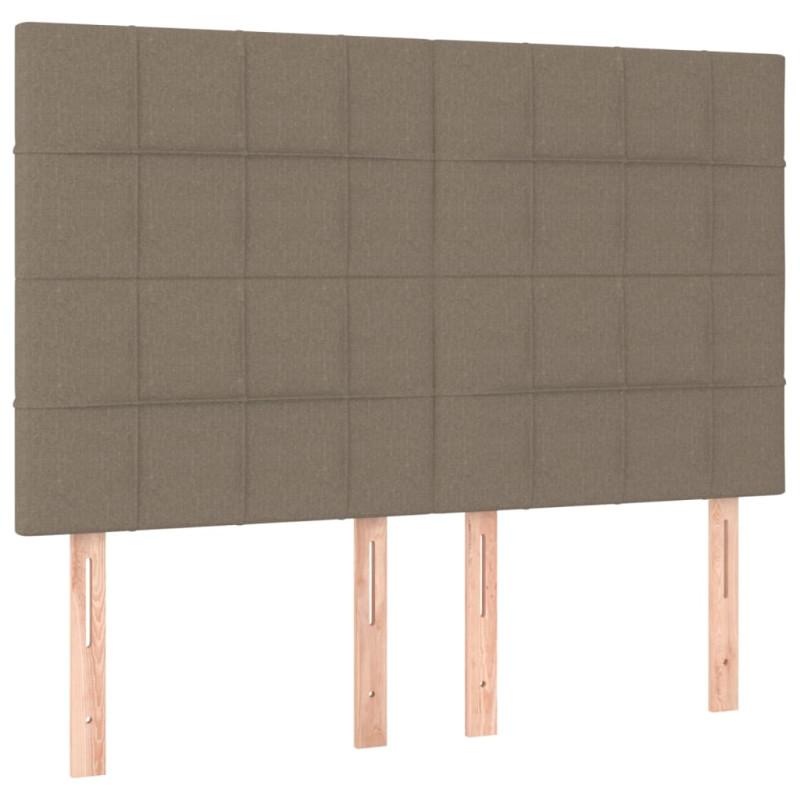 Łóżko kontynentalne z materacem, taupe, 140x190 cm, tkanina