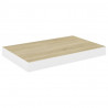 Półki ścienne, 4 szt., dębowo-białe, 40 x 23,5 x 3,8 cm, MDF
