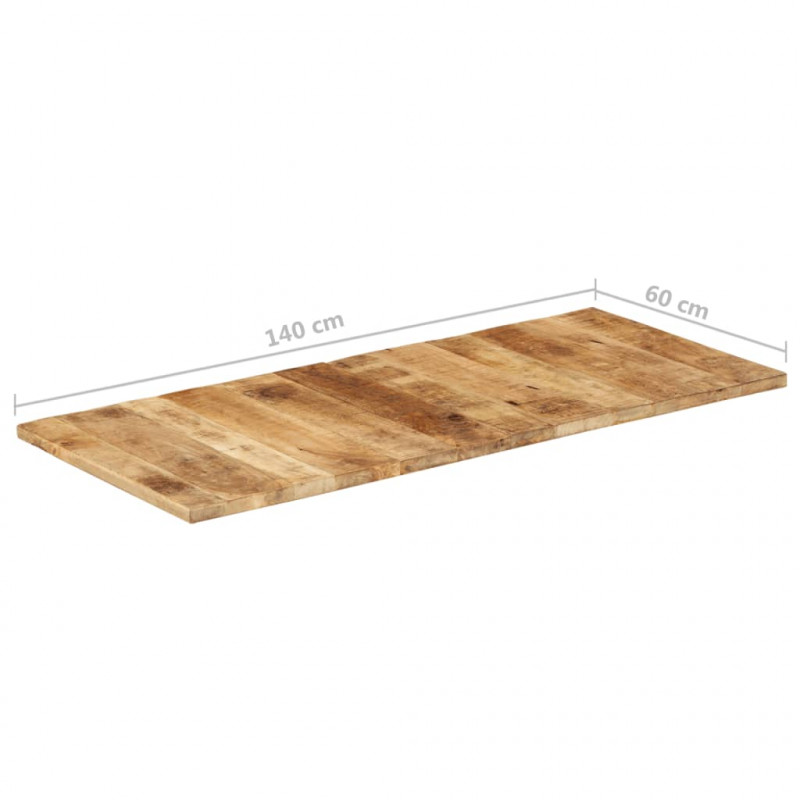 Blat do stołu, 140x60x(2,5-2,7) cm, surowe drewno mango