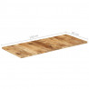 Blat do stołu, 140x60x(2,5-2,7) cm, surowe drewno mango