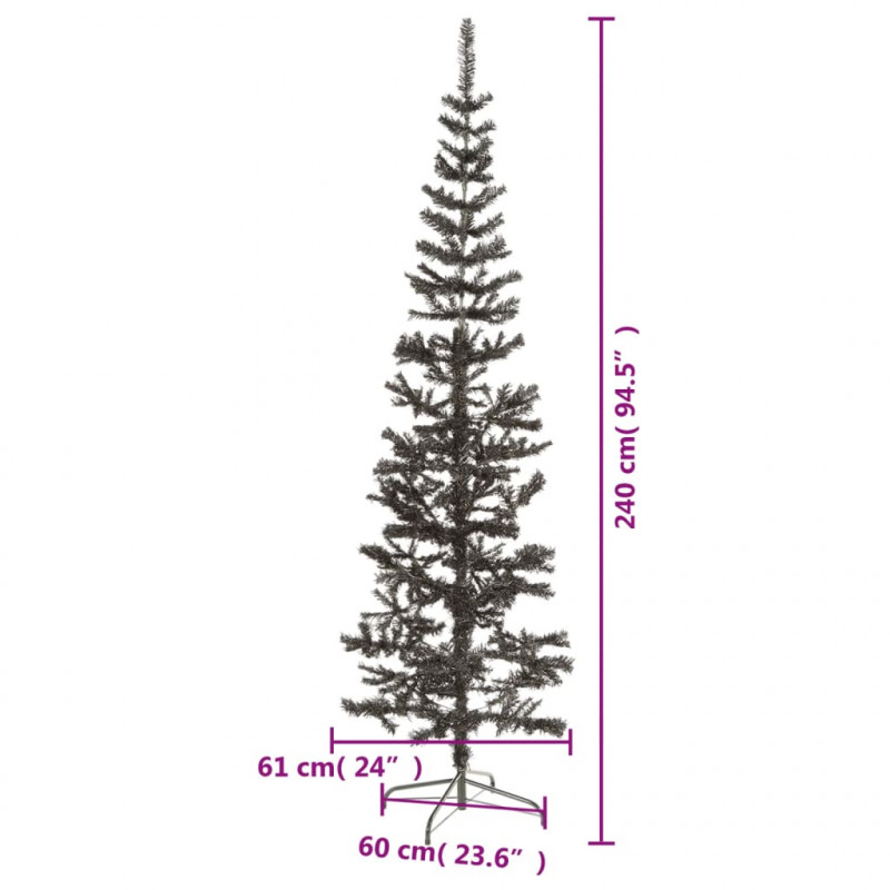 Smukła choinka, czarna, 240 cm