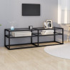 Szafka pod TV, bezbarwna, 140x40x40,5 cm, szkło hartowane