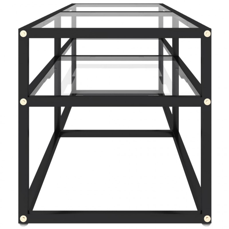 Szafka pod TV, bezbarwna, 140x40x40,5 cm, szkło hartowane