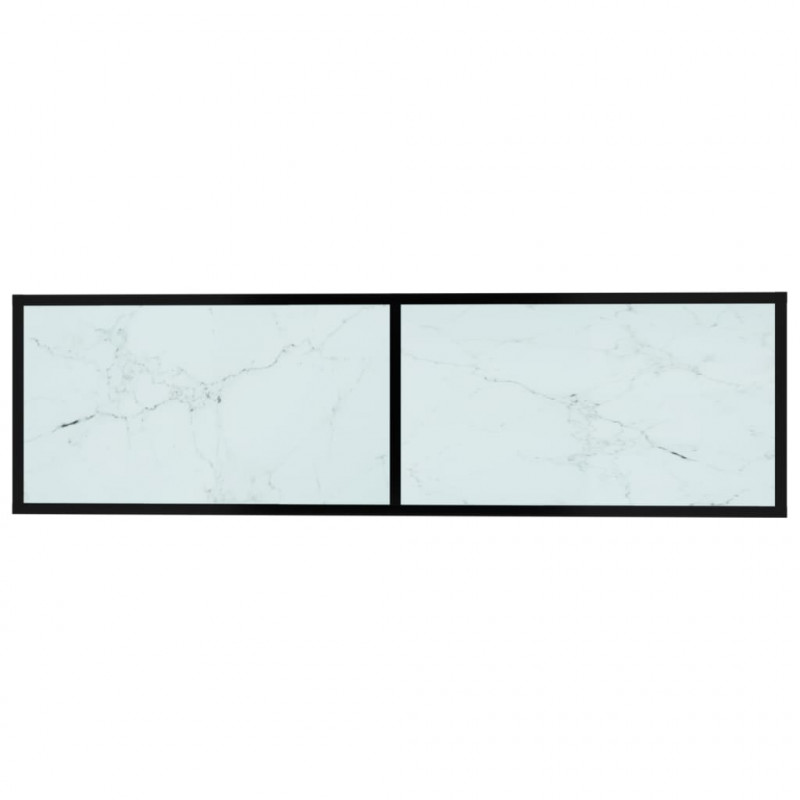 Szafka pod TV, biały marmur, 140x40x40,5 cm, szkło hartowane