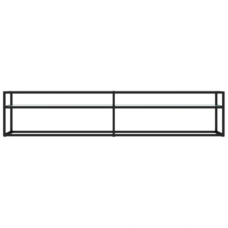 Szafka pod TV, biały marmur, 200x40x40,5 cm, szkło hartowane
