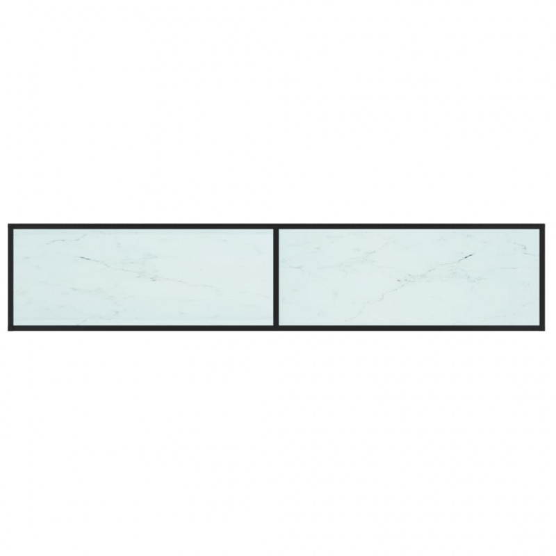 Szafka pod TV, biały marmur, 200x40x40,5 cm, szkło hartowane
