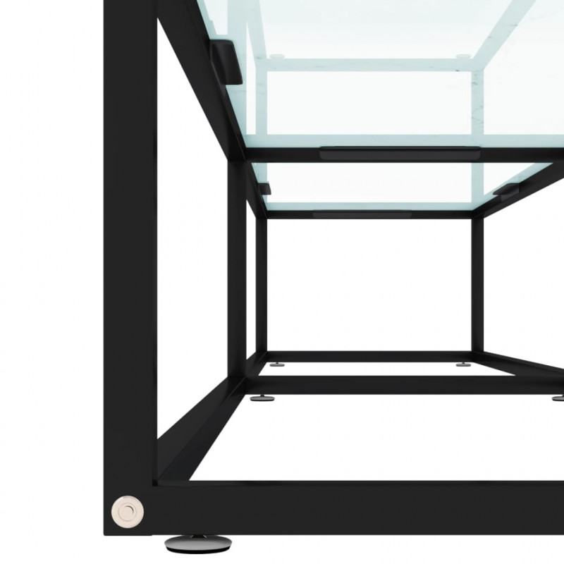 Szafka pod TV, biały marmur, 200x40x40,5 cm, szkło hartowane