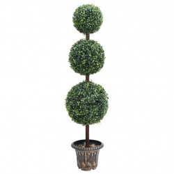 Sztuczny bukszpan w formie kul, w doniczce, zielony, 118 cm