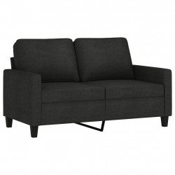 Sofa 2-osobowa, czarna, 120 cm, tapicerowana tkaniną