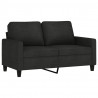 Sofa 2-osobowa, czarna, 120 cm, tapicerowana tkaniną