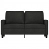 Sofa 2-osobowa, czarna, 120 cm, tapicerowana tkaniną