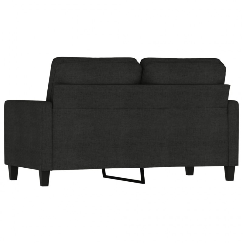 Sofa 2-osobowa, czarna, 120 cm, tapicerowana tkaniną