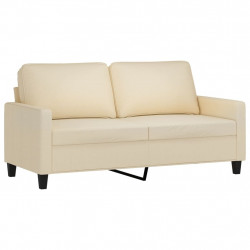2-osobowa sofa, kremowa, 140 cm, tapicerowana tkaniną