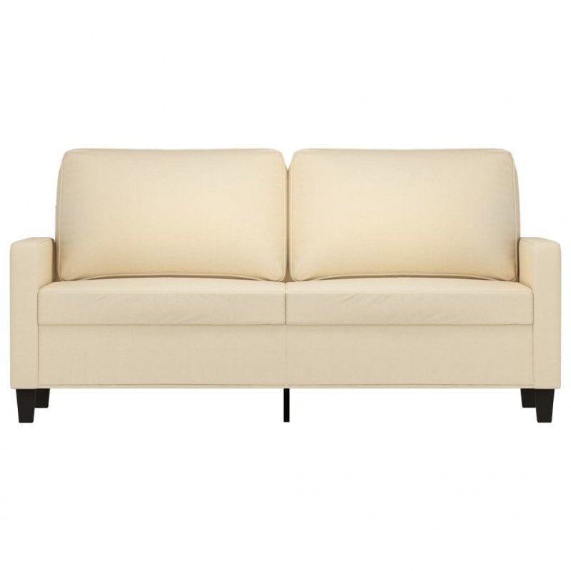 2-osobowa sofa, kremowa, 140 cm, tapicerowana tkaniną