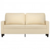 2-osobowa sofa, kremowa, 140 cm, tapicerowana tkaniną