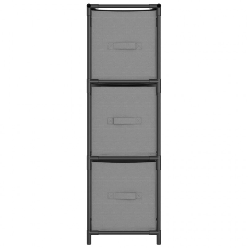 Szafka z 3 szufladami z tkaniny, szara, 34x34x101 cm, stal