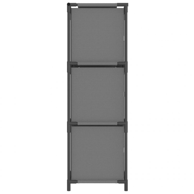 Szafka z 3 szufladami z tkaniny, szara, 34x34x101 cm, stal