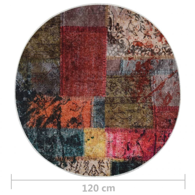 Dywan z możliwością prania, patchwork, 120 cm, kolorowy