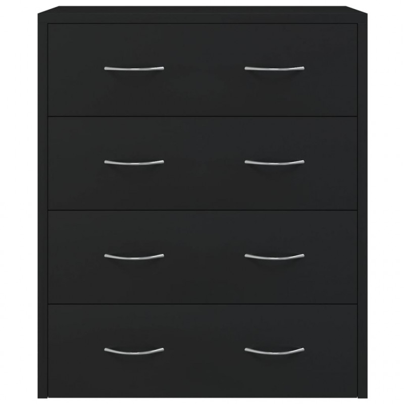Komoda z 4 szufladami, 60 x 30,5 x 71 cm, czarna