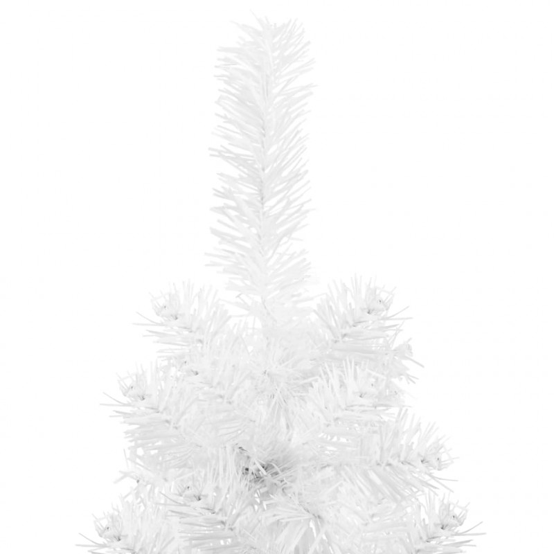 Smukła choinka połówka ze stojakiem, sztuczna, biała, 240 cm