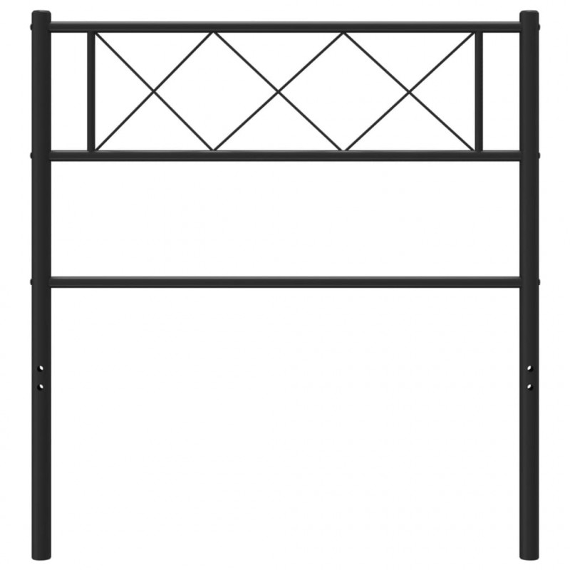 Metalowe wezgłowie, czarne, 75 cm