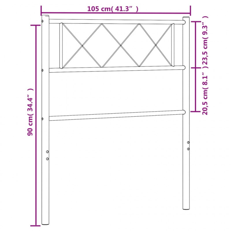 Metalowe wezgłowie, białe, 100 cm
