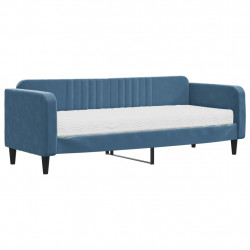 Sofa z materacem do spania, niebieska, 80x200 cm, aksamit
