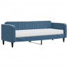 Sofa z materacem do spania, niebieska, 80x200 cm, aksamit