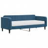 Sofa z materacem do spania, niebieska, 90x200 cm, aksamit
