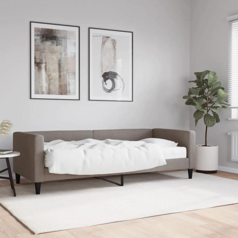 Sofa z materacem do spania, kolor taupe, 80x200 cm, tkanina