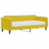 Sofa z materacem do spania, żółta, 90x200 cm, aksamit