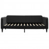 Sofa z materacem do spania, czarna, 100x200 cm, aksamit