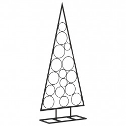 Metalowa choinka świąteczna, do dekoracji, czarna, 125 cm