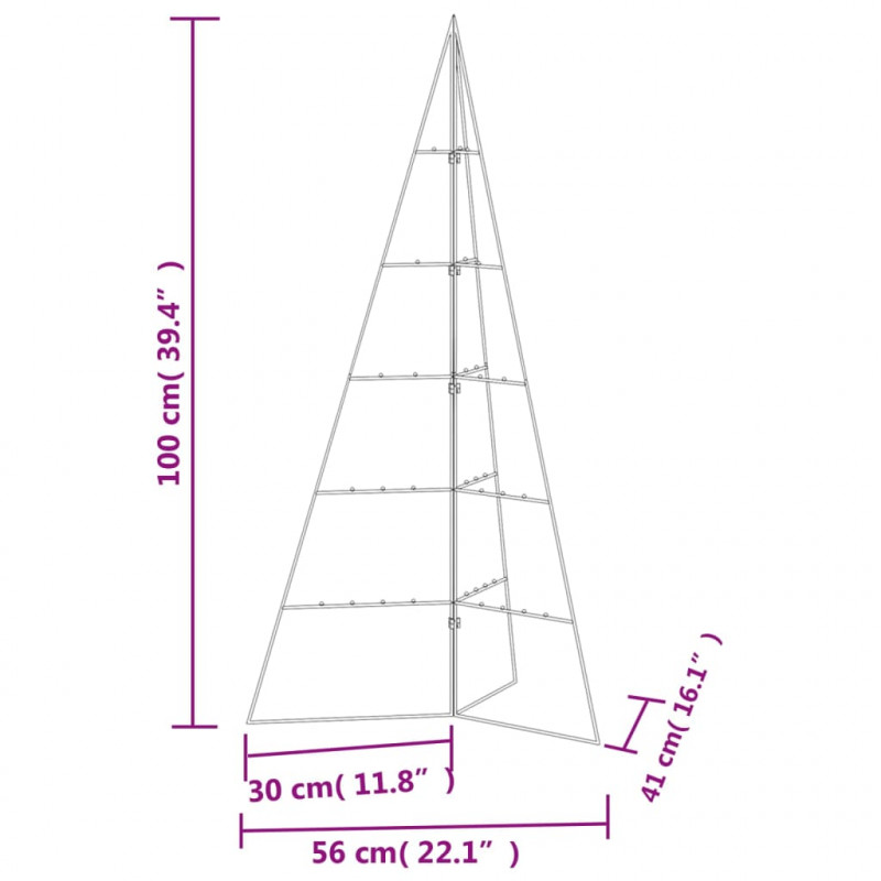 Metalowa choinka świąteczna, do ozdobienia, czarna, 100 cm