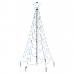 Choinka z kołkiem gruntowym, 200 zimnych białych LED, 180 cm